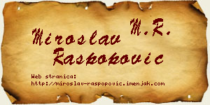 Miroslav Raspopović vizit kartica